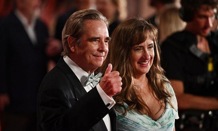 Julie Landfield's ex-husband Beau Bridges with his current spouse, Wendy Treece.